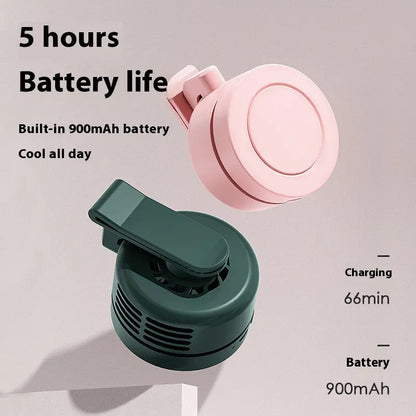 Green and pink mini fans levitating with information